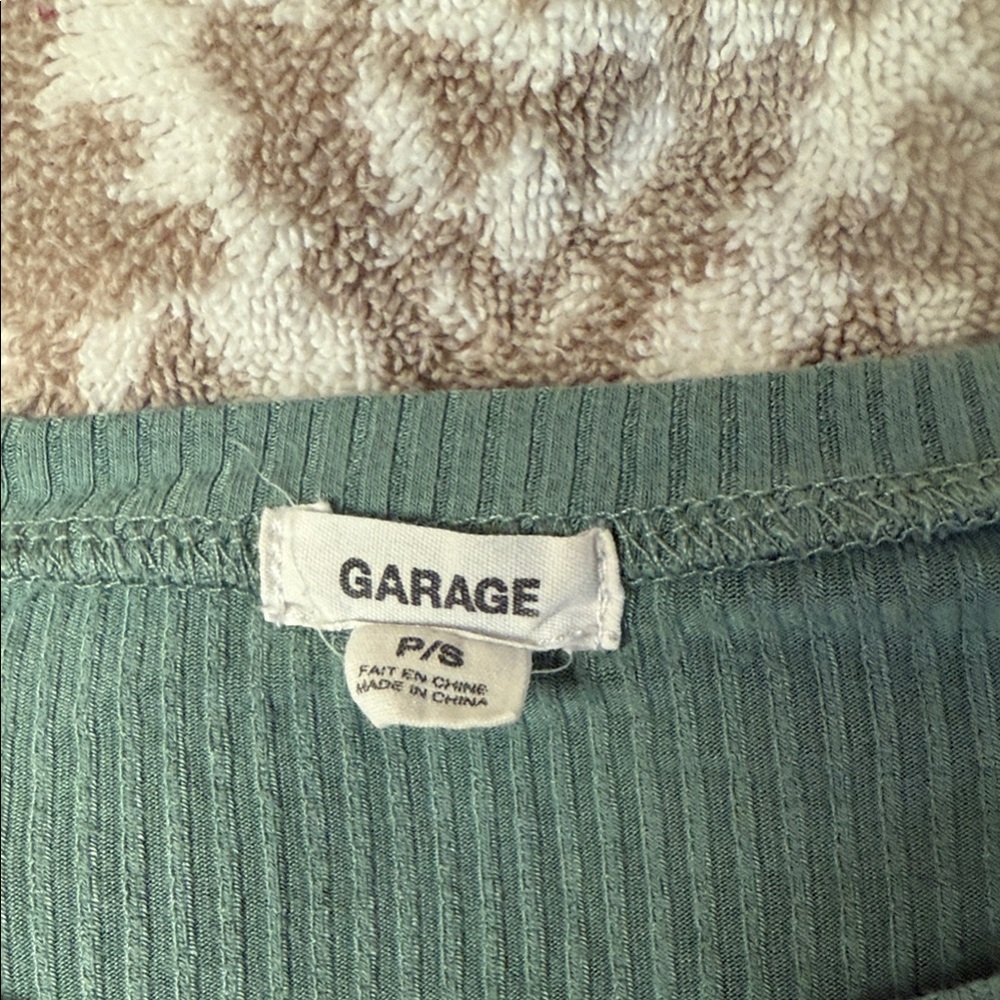 Garage Sage Ribbed Long Sleeve Knit Crop Top - Small